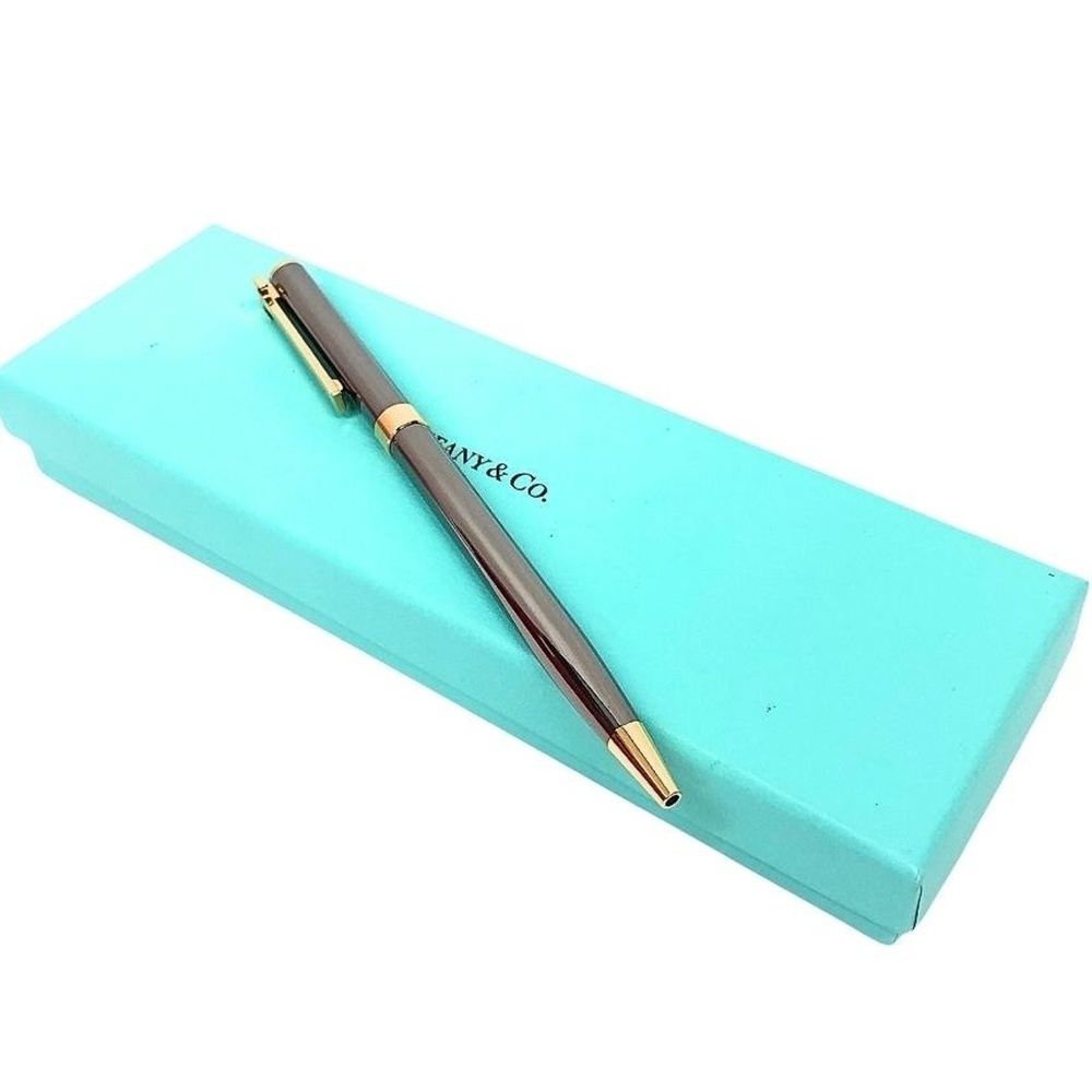TIFFANY&Co. Tiffany T-Clip Ballpoint Pen, Twist Mechanism, Black Ink,